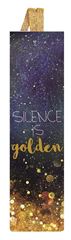 Image de libri_x Lesezeichen mit Band Silence is golden, VE-12