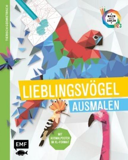 Bild von Tierisch geometrisch - Malen nach Zahlen: Lieblingsvögel ausmalen