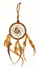 Image de Traumfänger Mandella mit Spirale aus Perlen Leder 8cm