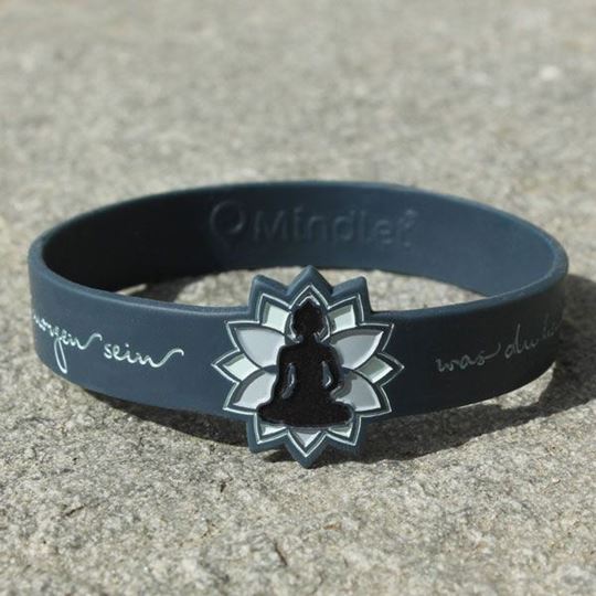 Image sur Mindlet Armband Buddha Silikon blaugrau