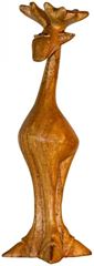 Image de Elch mit langen Beinen röhrend Naturholz 6x16cm