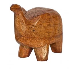 Image de Elefant stehend Naturholz 6x6cm