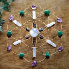 Image de Crystal Grid Steineset - Guter Schlaf