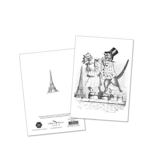 Image sur Les chats de Paris, Doppelkarte zum Ausmalen