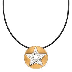 Picture of Anhänger Pentagramm - Silber teilvergoldet