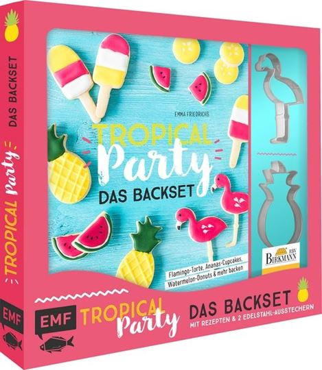 Image sur Tropical Party – das Backset mit Rezepten und Ananas- und Flamingo-Ausstecher au