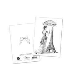 Bild von Lady Eiffel, Doppelkarte zum Ausmalen
