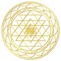 Image de Aufkleber-Set Sri-Yantra, gold-transparent