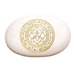 Image de Flussstein Merkaba in Weiss/Gold, 9 cm