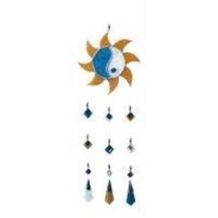 Image de Tiffany Sonne-Mobile Glas blau/gelb 15x40cm