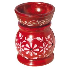 Image de Aromalampe Blume Speckstein rot 6 cm x 9 cm