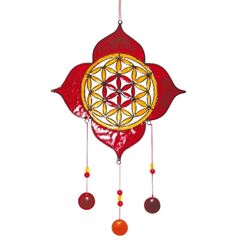 Bild von Spiritcatcher Lotus BDL Fiberglas rot 20 cm x 30 cm