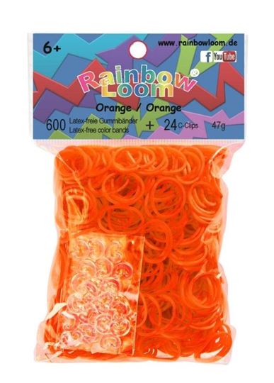 Image sur Rainbow Loom® Gummibänder neon orange opaque