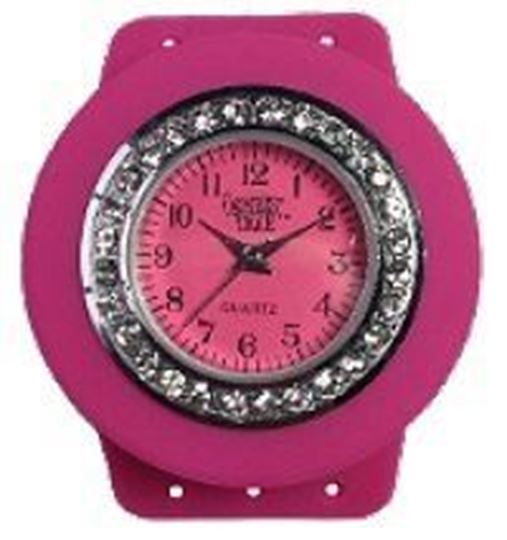 Image sur Rainbow Loom® Loomey Time Uhr pink mit Kristallen