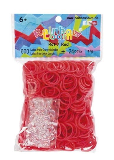 Image sur Rainbow Loom® Gummibänder rot jelly
