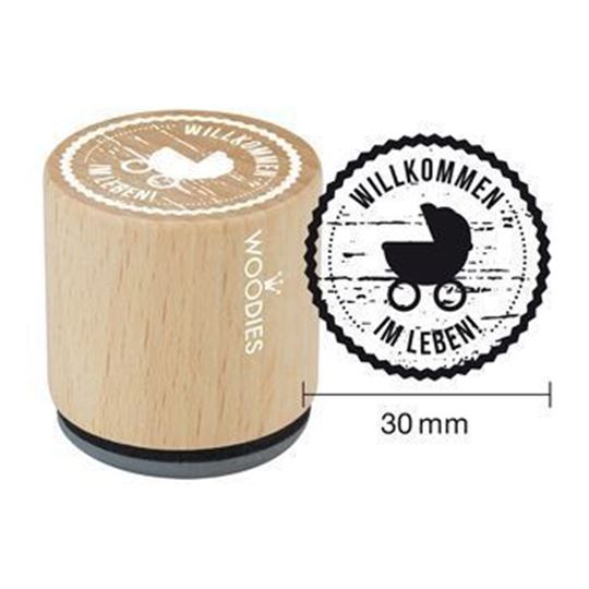 Image sur Woodies Stempel Willkommen im Leben (008), VE = 3