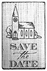 Immagine di Vintage stamp Save the date  - Kirche, VE=3