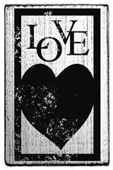 Image de Vintage stamp LOVE -Herz/Rahmen, VE=3