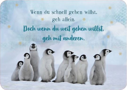 Bild von Postkarte Wenn du schnell gehen willst,geh allein. Doch wenn du weit gehen will
