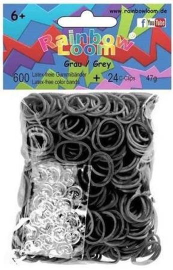 Image sur Rainbow Loom® Gummibänder grau opaque