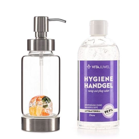 Image sur VitaJuwel Dosierspender pump! - Happiness + 500 ml Hygiene Handgel