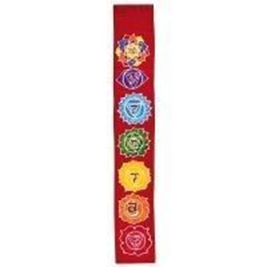 Bild von Sarong 7 Chakras Rayon rot 15x100cm