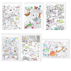 Picture of 6 different cards to colour and send