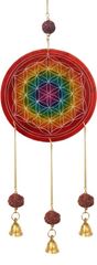 Picture of Raumschmuck Blume des Lebens Speckstein rainbow mit Rudraksha 9x38cm