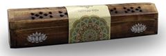 Bild von Räucherstäbchenhalter India Truhe Lotus Holz 30x6cm