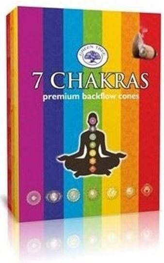 Image sur Green Tree backflow Cones 7 Chakras - Rückfluss Räucherkegel, 12 Stk