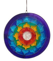 Image de Suncatcher Lotus Chakra Rainbow Resin multicolour 17cm