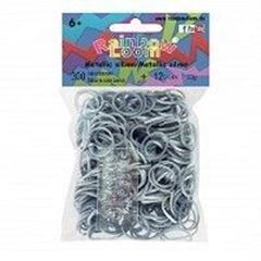 Image de Rainbow Loom® Silikonbänder metallic silber