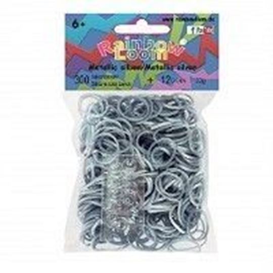 Image sur Rainbow Loom® Silikonbänder metallic silber