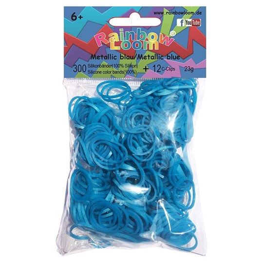 Bild von Rainbow Loom® Silikonbänder metallic blau