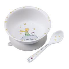 Bild von Le petit prince - Bowl with suction pad and spoon white, VE-3