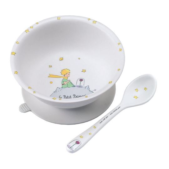 Picture of Le petit prince - Bowl with suction pad and spoon white, VE-3