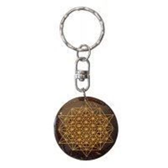 Image sur Schlüsselanhänger Stern Tetraeder Coconut lackiert 3,5cm