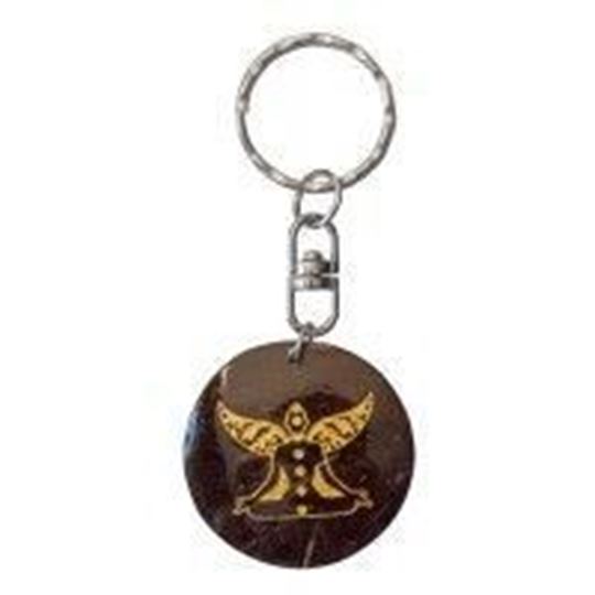 Image sur Schlüsselanhänger Chakra Buddha Coconut lackiert 3,5cm