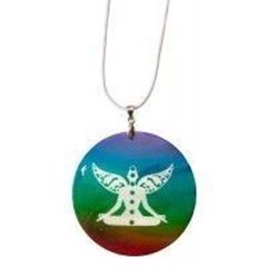 Image de Halskette Chakra Buddha Muschel Airbrush rainbow 5cm