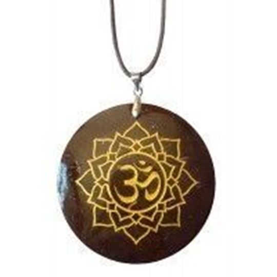 Image sur Halskette Lotus Om Coconut gold lackiert 5cm
