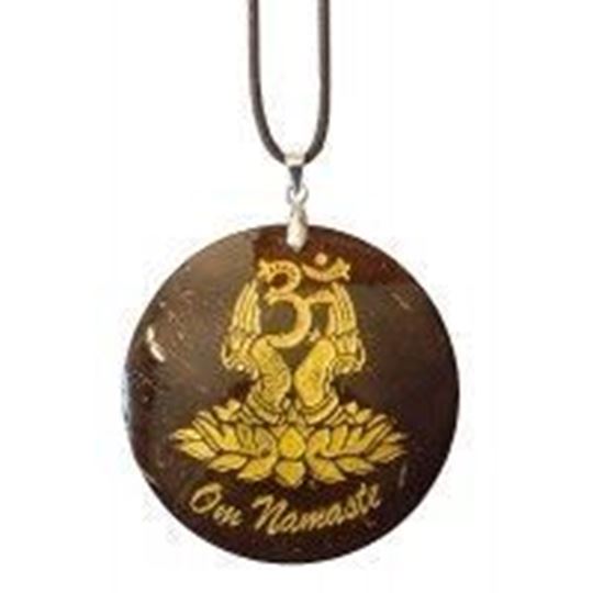 Immagine di Halskette Om Namaste Coconut gold lackiert 5cm