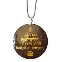Bild von Halskette Gayatri Mantra Coconut gold lackiert 5cm
