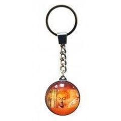 Image de Schlüsselanhänger Buddha Glas orange 3cm