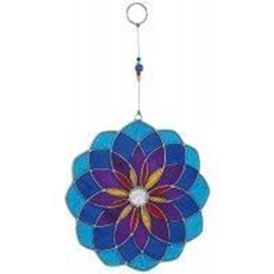 Bild von Suncatcher Mandala Fiberglas blau 25cm