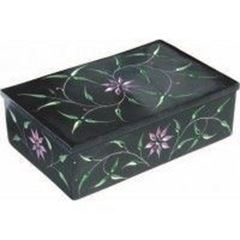 Bild von Box Blume Black Stone bemalt 9x14x4 cm