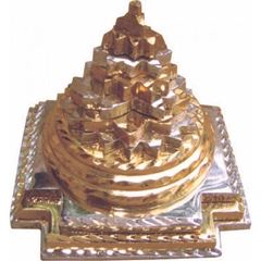 Image de Meru Chakra aus Kupfer versilbert und vergoldet 20cm