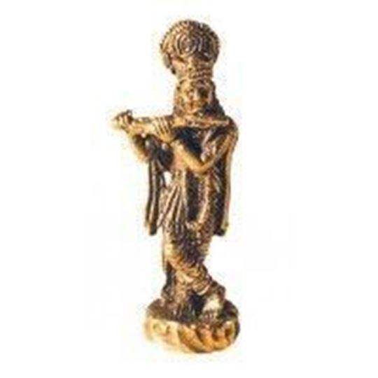 Picture of Krishna stehend Messing 3cm