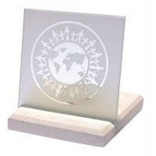 Bild von Teelicht World in Union Glas graviert 13x18cm