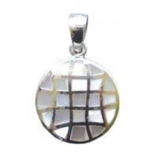 Bild von Anhänger Perlmutt Rund 2cm Silber 925