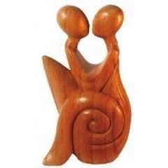 Bild von Tantrische Skulptur spiral Holz natur 25cm